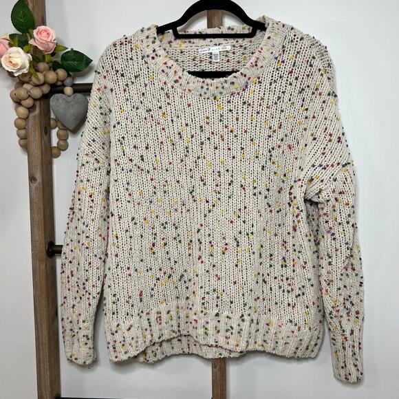 Seven 7 Chunky Popcorn Confetti Rainbow Color Long Sleeve Sweater Size Small - Picture 2 of 7